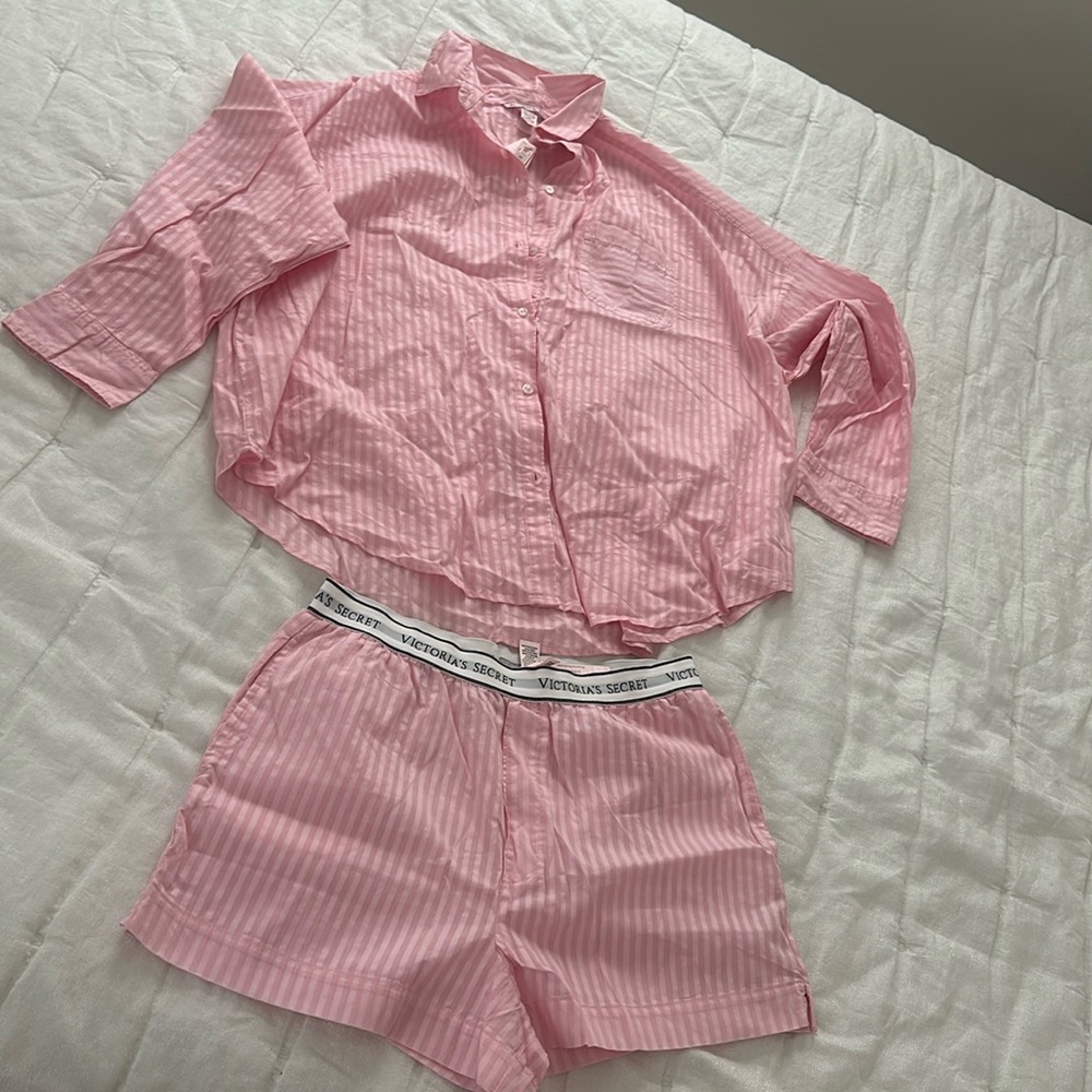 Victoria’s Secret long sleeve shirt and short pajama set - brand new